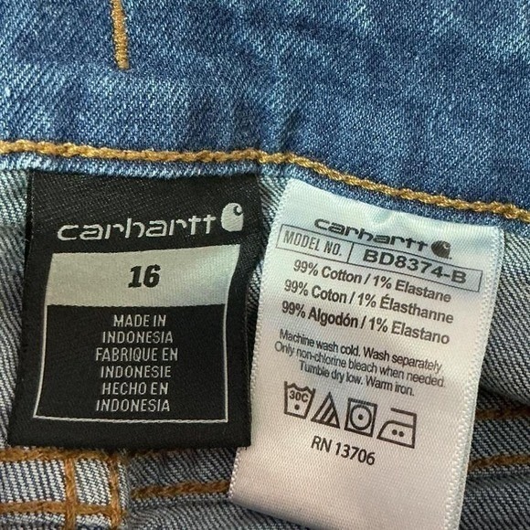 Carhartt Womens Bootcut Jeans Blue Denim Mid Rise BD8374-B Gorpcore Size 16 - Picture 6 of 7